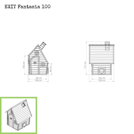 EXIT Fantasia 100 Holzspielhaus - naturel