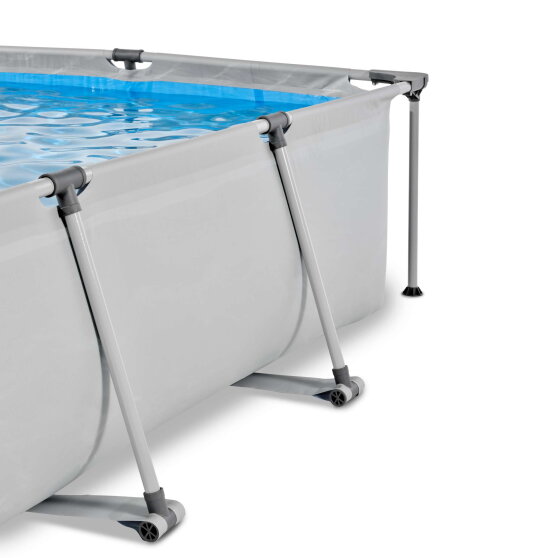 EXIT Soft Grey Pool 300x200x65cm mit Filterpumpe und Abdeckung - grau