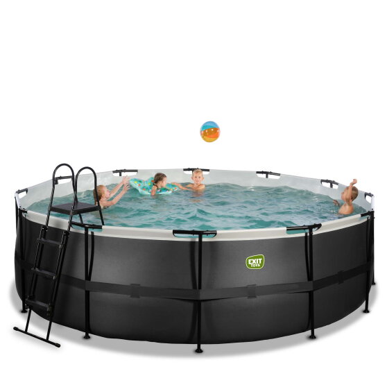 EXIT Black Leather Pool ø450x122cm mit Sandfilterpumpe - schwarz