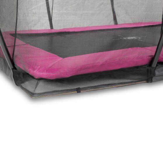 EXIT Silhouette Bodentrampolin 214x305cm mit Sicherheitsnetz - rosa