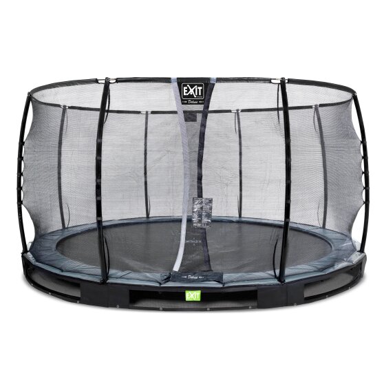 EXIT Elegant Premium Inground-Trampolin ø427cm mit Deluxe Sicherheitsnetz - schwarz