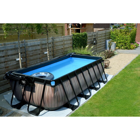 EXIT Stone Pool 400x200x100cm mit Filterpumpe - grau