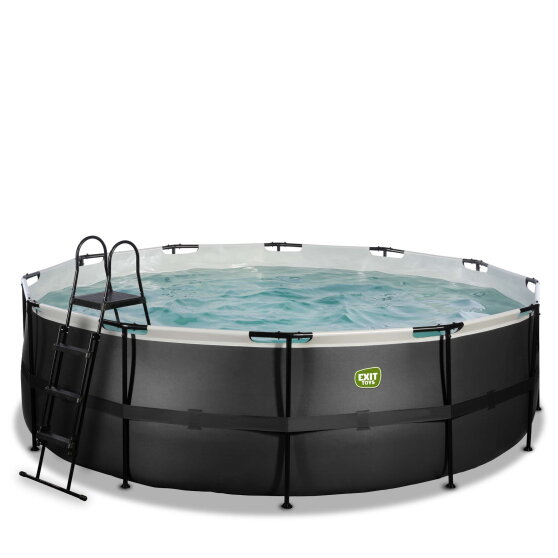 EXIT Black Leather Pool ø450x122cm mit Filterpumpe - schwarz