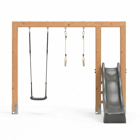 EXIT Linea Massiv 140 Schaukel mit Rutsche und Turnringen