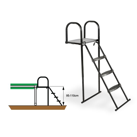 EXIT Trampolinplattform mit Leiter für Rahmenhöhen von 95-110cm