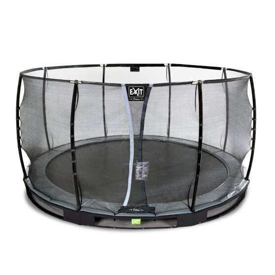 EXIT Elegant Premium Inground-Trampolin mit Deluxe Sicherheitsnetz - schwarz | EXIT
