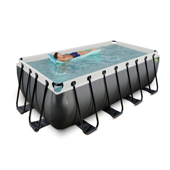 EXIT Black Leather Pool 400x200x122cm mit Filterpumpe - schwarz