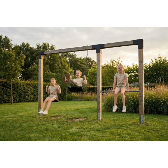 EXIT Linea Robust 110 doppelte Holzschaukel mit Reckstange