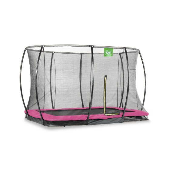 EXIT Silhouette Bodentrampolin 214x305cm mit Sicherheitsnetz - rosa