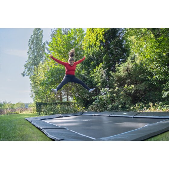 EXIT Dynamic ebenerdiges sports Trampolin 244x427cm - schwarz