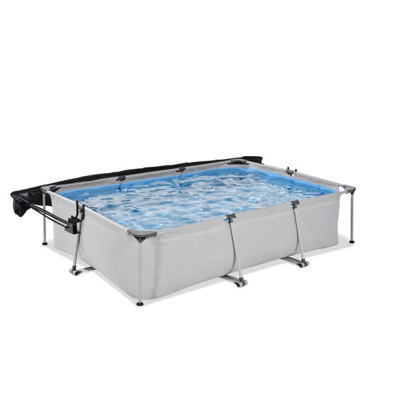 EXIT Soft Grey Pool 300x200x65cm mit Filterpumpe&nbsp;und Sonnensegel - grau
