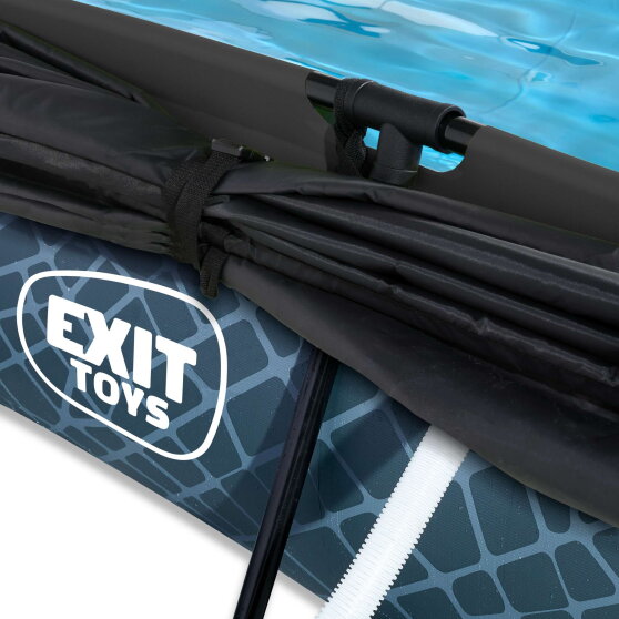 EXIT Stone Pool 220x150x65cm mit Filterpumpe und Sonnensegel - grau
