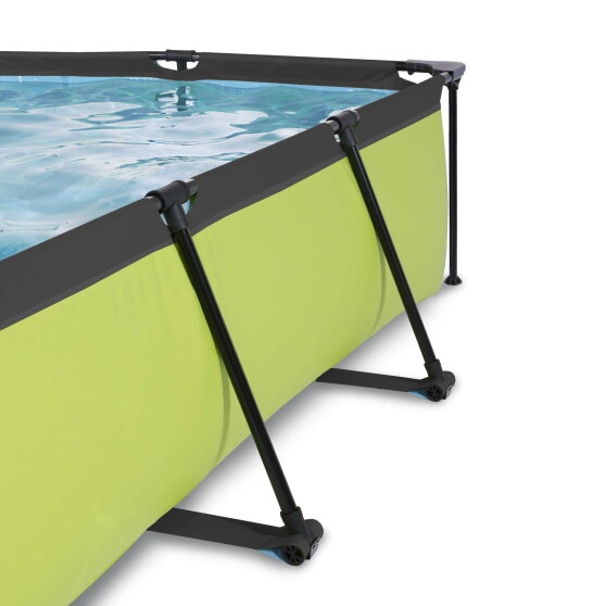 EXIT Lime Pool 300x200x65cm mit Filterpumpe und Abdeckung - gr&uuml;n