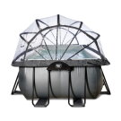 EXIT Black Leather Pool 400x200x100cm mit Sandfilterpumpe und Abdeckung - schwarz