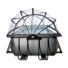 EXIT Black Leather Pool 540x250x122cm mit Sandfilterpumpe und Abdeckung und Wärmepumpe - schwarz