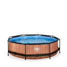 EXIT Wood Pool ø300x76cm mit Filterpumpe - braun