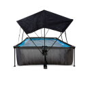 EXIT Black Wood Pool 300x200x65cm mit Filterpumpe und Sonnensegel - schwarz