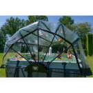 EXIT Black Leather Pool 540x250x122cm mit Sandfilterpumpe und Abdeckung und Zubehörset - schwarz