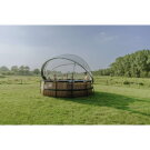 EXIT Wood Pool ø427x122cm mit Sandfilterpumpe und Abdeckung - braun