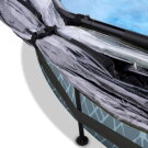 EXIT Stone Pool &oslash;244x76cm mit Filterpumpe und Abdeckung und Sonnensegel - grau