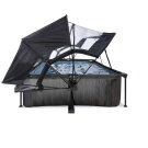 EXIT Black Wood Pool 300x200x65cm mit Filterpumpe und Abdeckung und Sonnensegel - schwarz