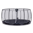 EXIT Supreme ebenerdiges Trampolin ø427cm mit Sicherheitsnetz - schwarz