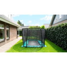 EXIT Supreme ebenerdiges Trampolin 244x427cm mit Sicherheitsnetz - schwarz