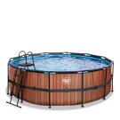 EXIT Wood Pool ø427x122cm mit Filterpumpe - braun