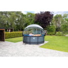 EXIT Stone Pool ø360x122cm mit Sandfilterpumpe und Abdeckung - grau