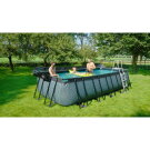 EXIT Stone Pool 540x250x122cm mit Sandfilterpumpe und Abdeckung - grau