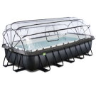 EXIT Black Leather Pool 540x250x100cm mit Sandfilterpumpe und Abdeckung und W&auml;rmepumpe - schwarz
