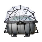 EXIT Black Leather Pool 540x250x100cm mit Sandfilterpumpe und Abdeckung und W&auml;rmepumpe - schwarz
