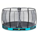 EXIT Elegant Premium Inground-Trampolin ø427cm mit Deluxe Sicherheitsnetz - blau