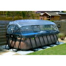EXIT Stone Pool 400x200x100cm mit Filterpumpe und Abdeckung - grau