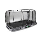 EXIT Elegant Premium Inground-Trampolin 214x366cm mit Deluxe Sicherheitsnetz - grau