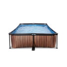 EXIT Wood Pool 300x200x65cm mit Filterpumpe - braun