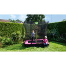 EXIT Silhouette Bodentrampolin 153x214cm mit Sicherheitsnetz - rosa