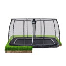 EXIT Supreme ebenerdiges Trampolin 214x366cm mit Sicherheitsnetz - schwarz