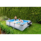 EXIT Soft Grey Pool 300x200x65cm mit Filterpumpe und Abdeckung - grau