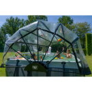 EXIT Black Leather Pool 540x250x122cm mit Sandfilterpumpe und Abdeckung und Wärmepumpe - schwarz