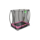 EXIT Silhouette Bodentrampolin 153x214cm mit Sicherheitsnetz - rosa