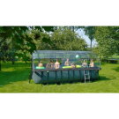 EXIT Wood Pool 540x250x122cm mit Sandfilterpumpe und Abdeckung - braun