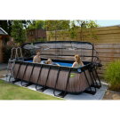 EXIT Black Leather Pool 400x200x100cm mit Sandfilterpumpe und Abdeckung - schwarz