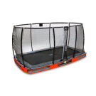 EXIT Elegant Premium Inground-Trampolin 244x427cm mit Deluxe Sicherheitsnetz - rot