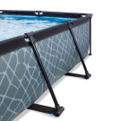 EXIT Stone Pool 220x150x65cm mit Filterpumpe und Abdeckung - grau