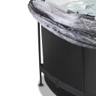 EXIT Black Leather Pool ø360x122cm mit Sandfilterpumpe und Abdeckung und Zubehörset - schwarz