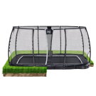 EXIT Supreme ebenerdiges Trampolin 244x427cm mit Sicherheitsnetz - schwarz