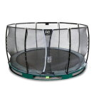 EXIT Elegant Premium Inground-Trampolin ø427cm mit Deluxe Sicherheitsnetz - grün
