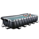 EXIT Black Leather Pool 540x250x100cm mit Sandfilterpumpe und Abdeckung und W&auml;rmepumpe - schwarz
