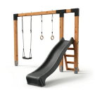 EXIT Linea Robust 110 Holzschaukel mit Rutsche und Turnringen